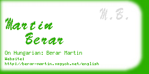 martin berar business card